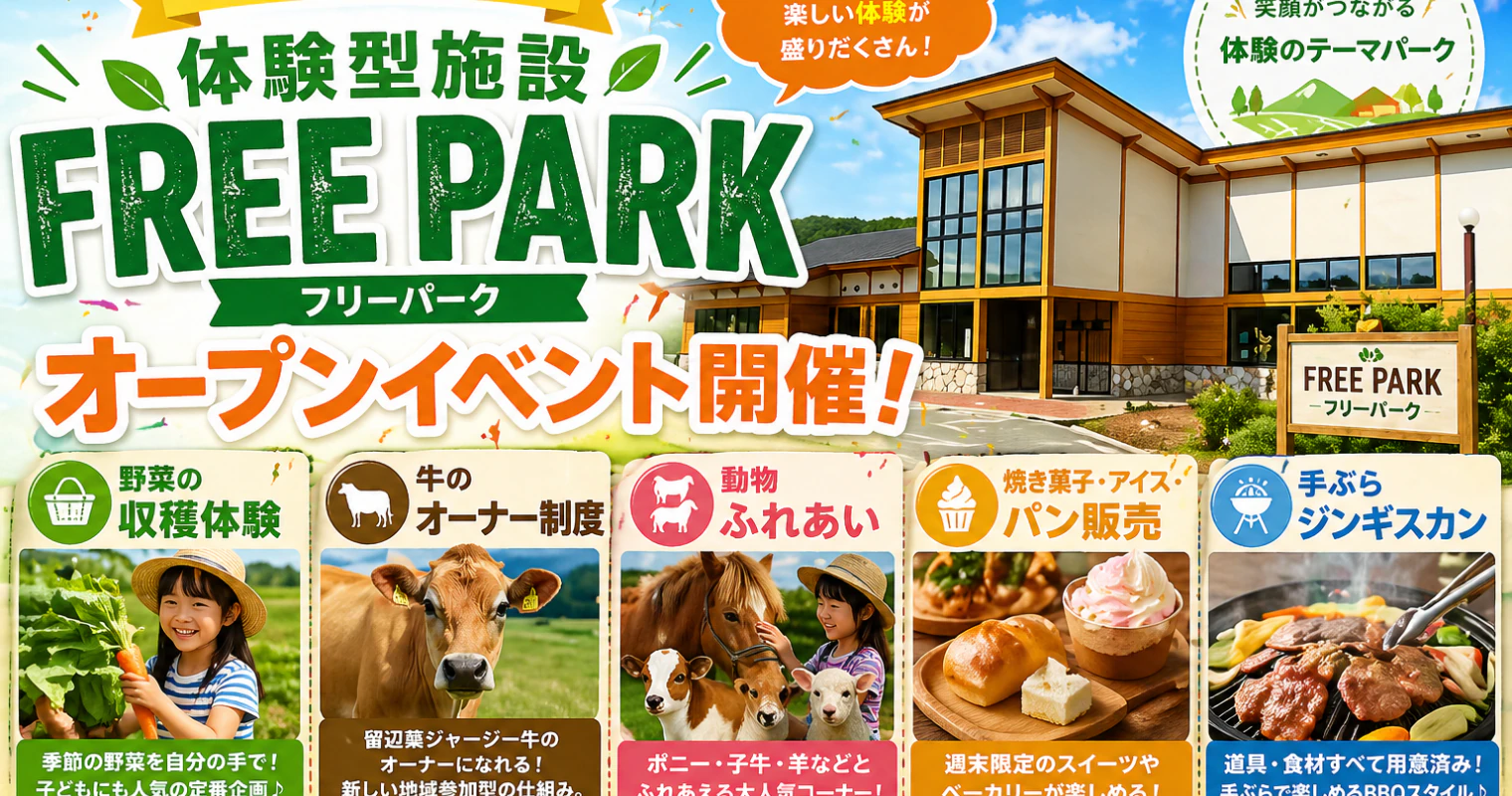 旧「花えーる」が体験型施設「FREE PARK（フリーパーク）」オープンイベント開催！