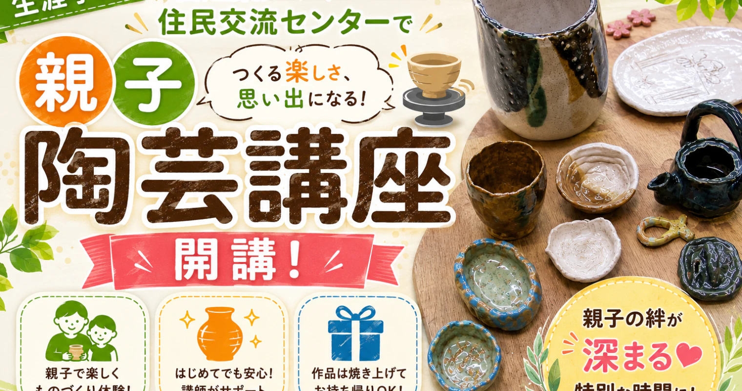 【生涯学習】留辺蘂住民交流センターで「親子陶芸講座」開講